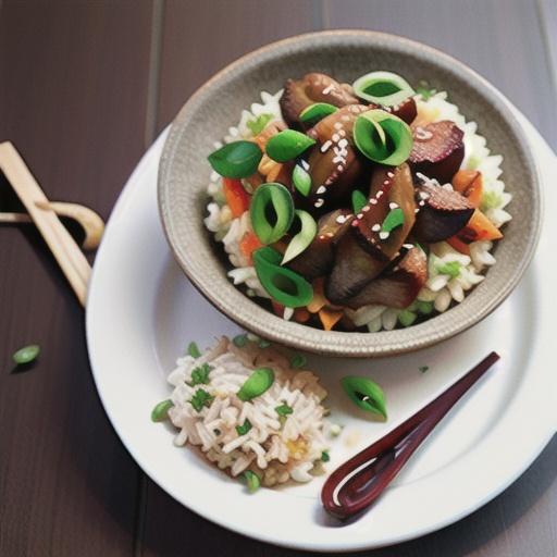 Asian-style lamb on sesame fried rice