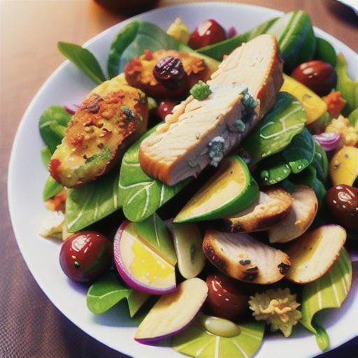 Crispy Chicken Salad with Dried Cranberries and Blue Cheese