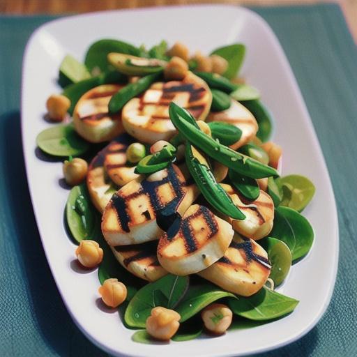 Chickpea, haloumi and rocket salad