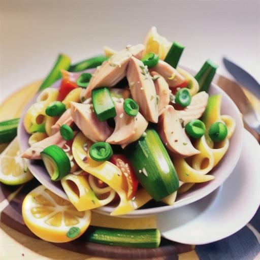 Lemon, zucchini and chicken pasta