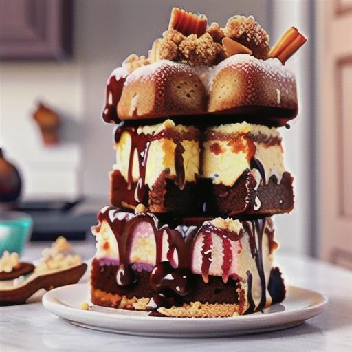 Rhubarb and hazelnut crumb cake