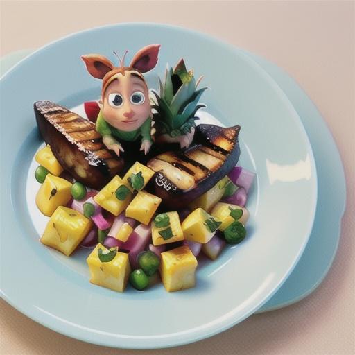 Pork butterfly steaks with BBQ pineapple salsa