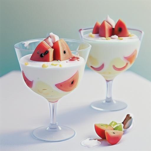 Watermelon and coconut panna cotta