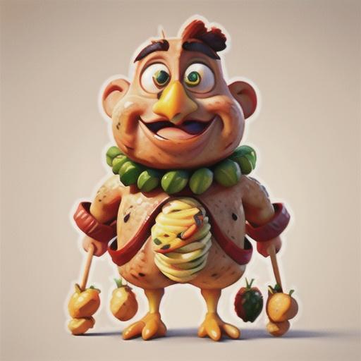 Chicken and vegie skewers with peanut sauce