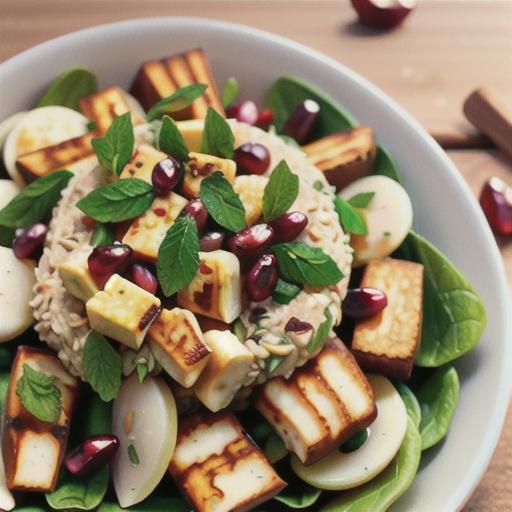 Ancient grain salad with haloumi recipe