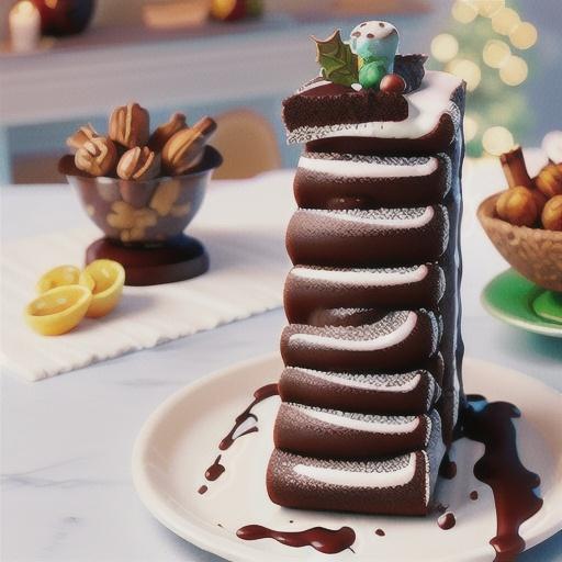 Chocolate & chestnut yule log