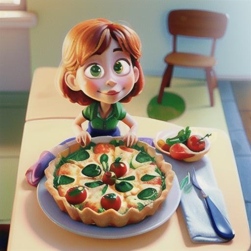 Cherry tomato and spinach quiche