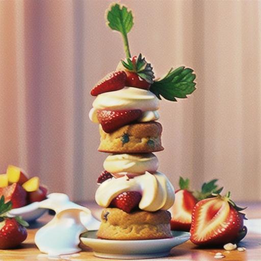 Strawberry scones with cream