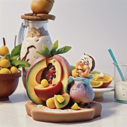 Jasmine-infused stone fruit with halva yoghurt