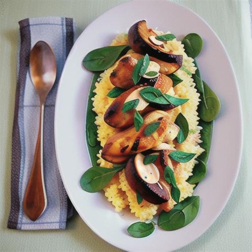 Moroccan chicken with almond & spinach couscous