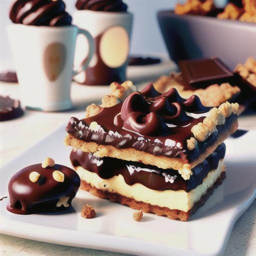 Choc caramel Anzac biscuit slice