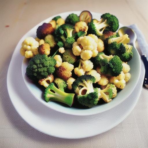 Lemon-Pepper Roasted Broccoli and Cauliflower