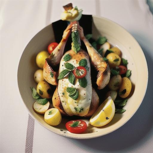 Skillet-Roasted Whole Chicken with Lemon and Potatoes