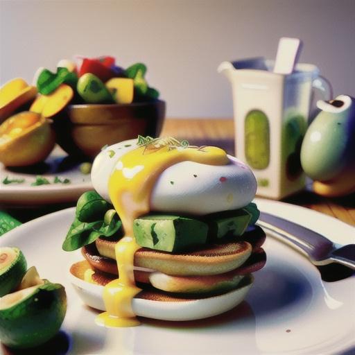 Vegetarian Eggs Benedict with Spinach and Avocado