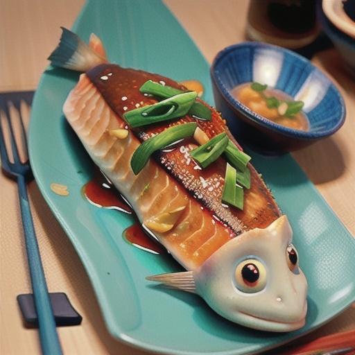 Baked fish with sticky sauce