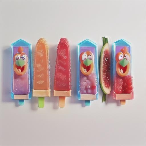 Raspberry and rhubarb ice blocks