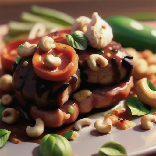 Dan's Pork in Tangy Pepperoni and Cashew Sauce