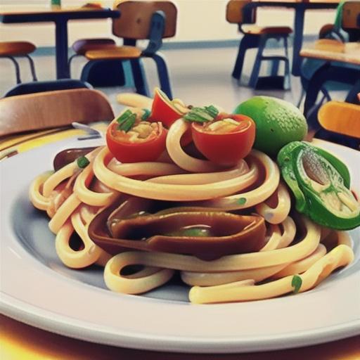 School Cafeteria Spaghetti