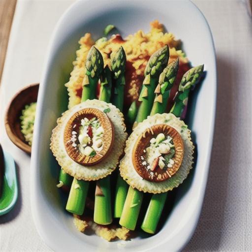 Asparagus with Panko and Fresh Mozzarella