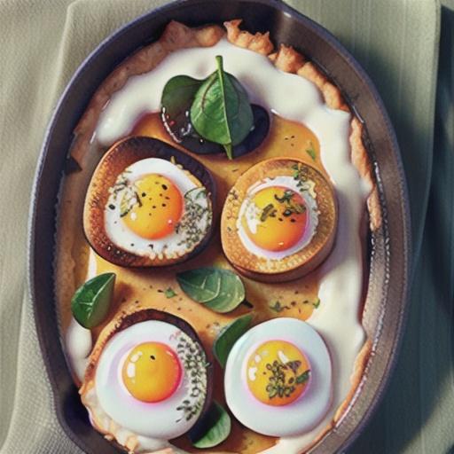 Silverbeet and dukkah baked eggs