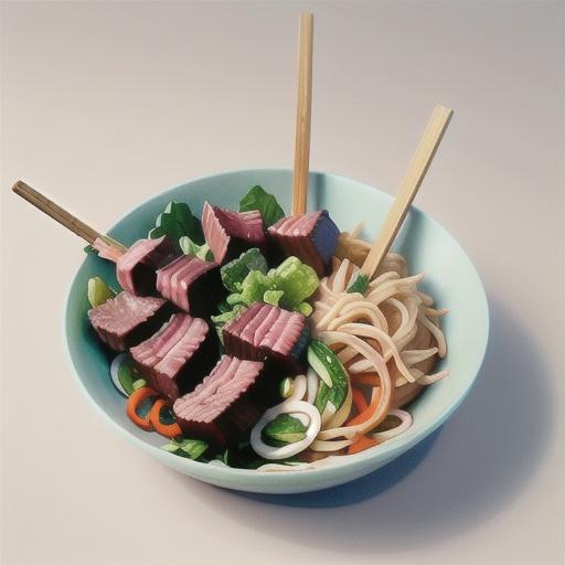 Vietnamese beef skewers with vermicelli salad