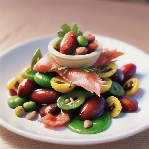 Smoked ocean trout carpaccio with bean salad