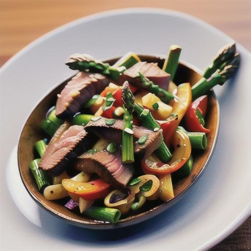 Flank Steak Stir Fry with Asparagus and Red Pepper