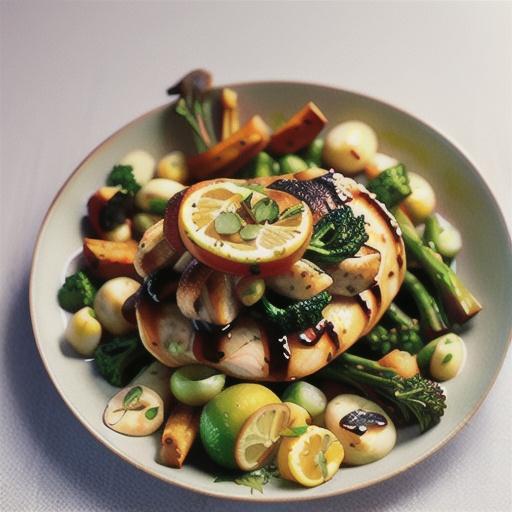 Citrus garlic chicken with warm broccolini
