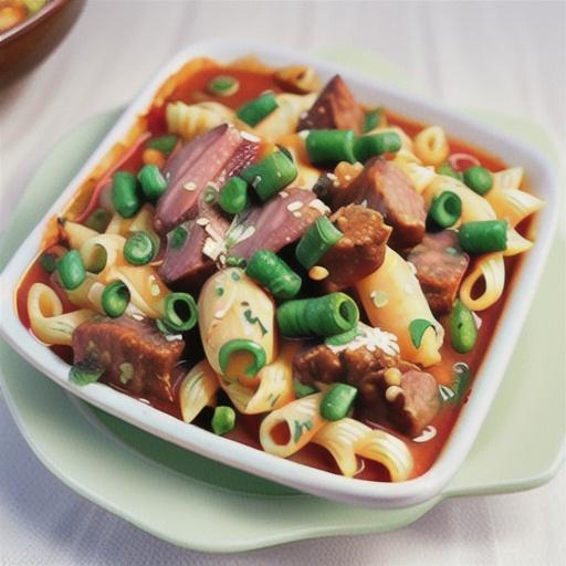 Cheesy beef goulash bake