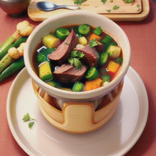 Lamb shank and vegetable soup