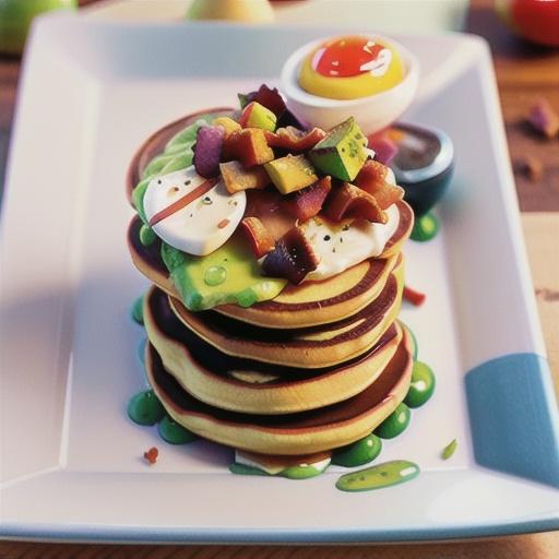 Breakfast pancake stack