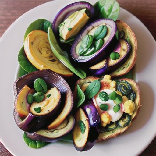 Spinach and eggplant eggah