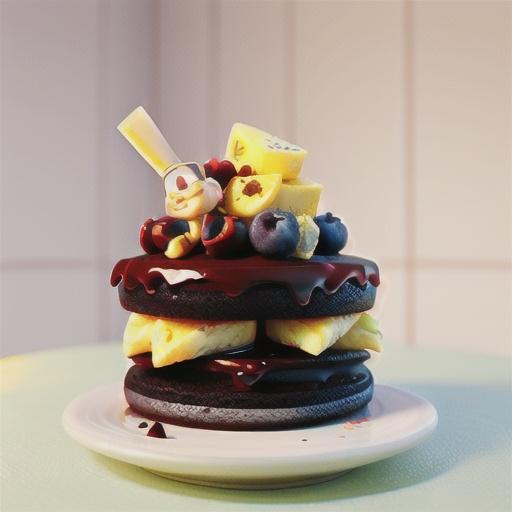 Blueberry chocolate cakes with lemon fromage frais