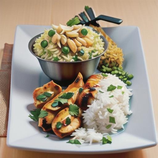 Tandoori chicken with coconut and coriander rice