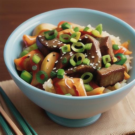 Beef stir-fry with quick kimchi