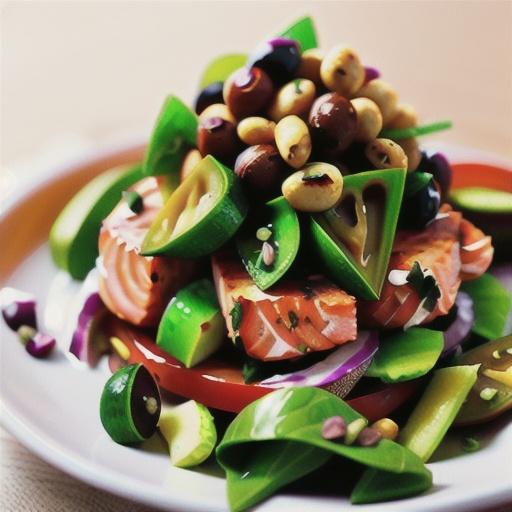 Salmon salad with dill & caper dressing