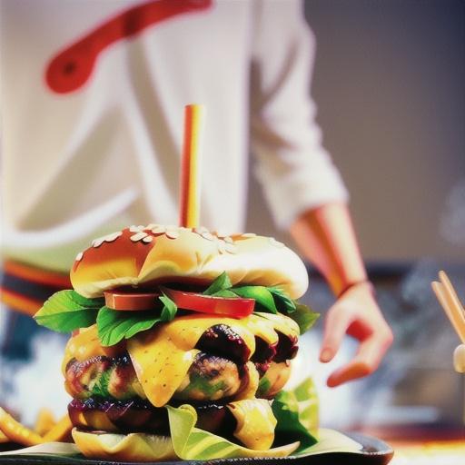 Thai-style barbecued chicken burger