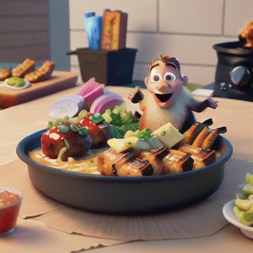 BBQ Meatballs with Pepper and Cheese Animal Cut-Outs