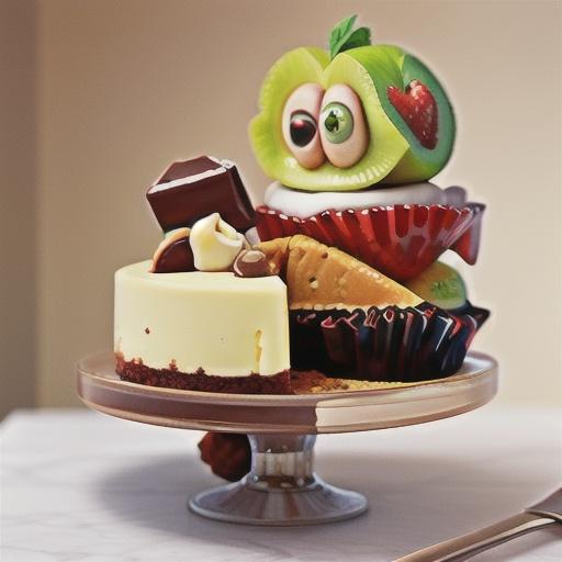 Cheat's kiwifruit and choc cheesecake