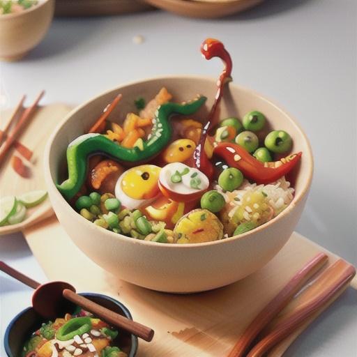 Sticky sweet chilli egg nasi goreng recipe