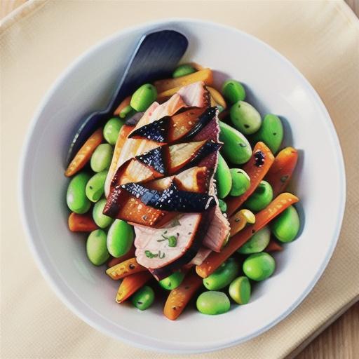 Warm veal, broad beans and baby carrot salad
