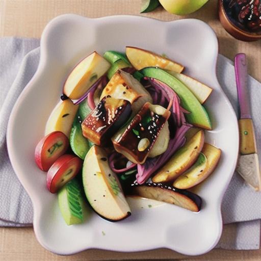 Glazed pork cutlets with apple slaw