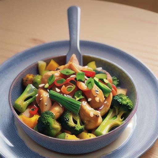 Stir-fried chicken with pumpkin & broccoli