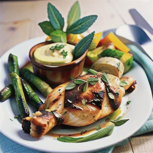 Baked chicken with thyme and sage butter