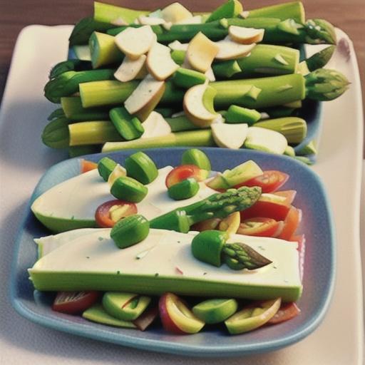 Pea and asparagus slice