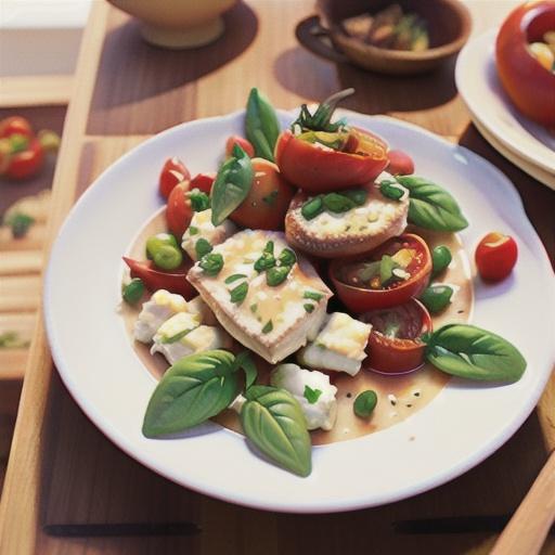 Baked ricotta with roast tomatoes and bacon