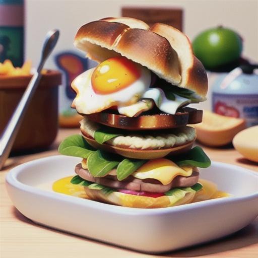 Spam and fried egg sandwich