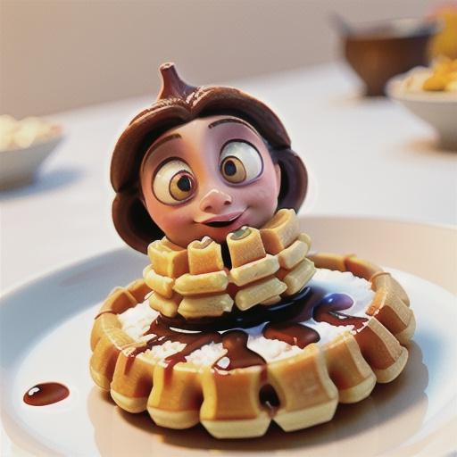 Star-anise poached tamarillos with waffles & mascarpone