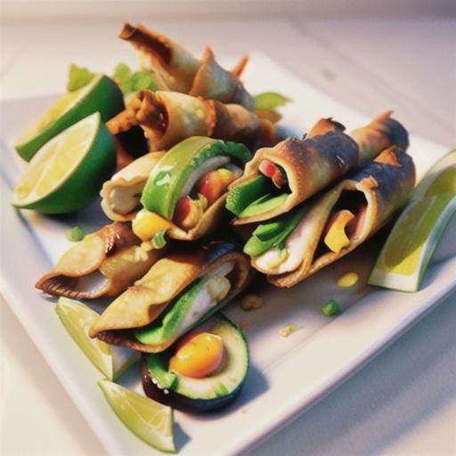 Crab-Filled Egg Rolls With Ginger-Lime Dipping Sauce