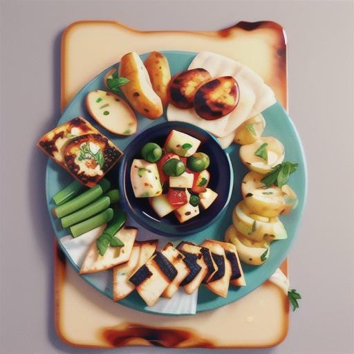 Chorizo, haloumi and potato platter